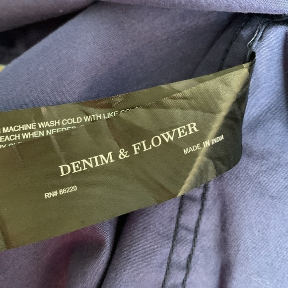 Denim & Flower Ricky SINGH long sleeve dress shirt navy men’s size medium office - Picture 5 of 8